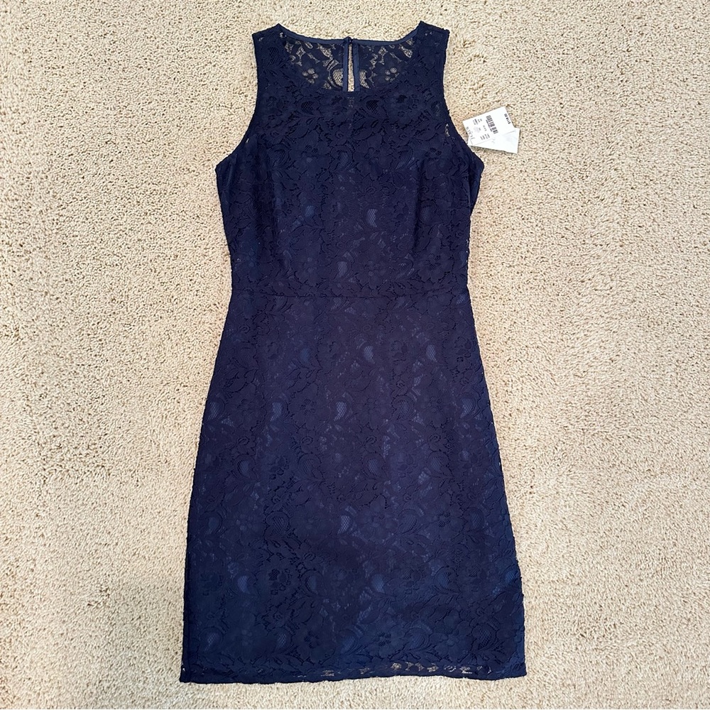 J. Crew Navy Lace Dress